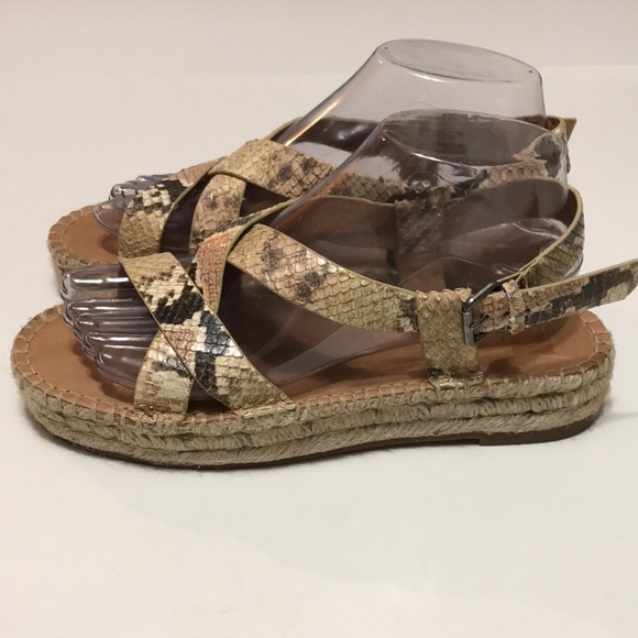 Madewell Malia Espadrille Sandal Snake Embossed Leather 8M - Picture 4 of 12